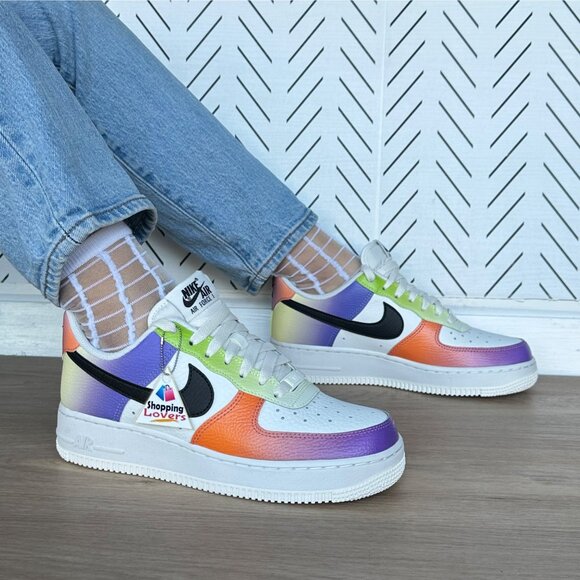 ⭐Nike Air Force 1 Low 07 Womens Shoes 7.5 Purple Orange Ombre Sneaker FD0801-100 - Picture 2 of 15